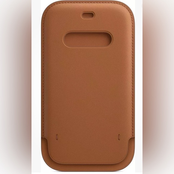 Genuine APPLE iPhone 12 Mini Leather Sleeve Case w/MagSafe Saddle Brown New - Picture 3 of 3